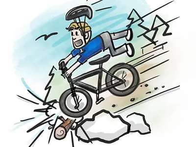 Mountain Bike Crash Illustration applepencil illustration ipadpro procreate
