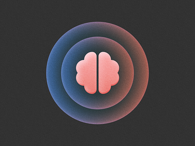 Brain! 3d app brain brand branding genius grain icon illustration logo logo design mark noise smart symbol texture thinking