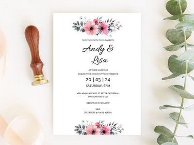 Free Printable Classic Wedding Invitation Template design freebie freebies wedding wedding card wedding invitation wedding invitations wedding invite