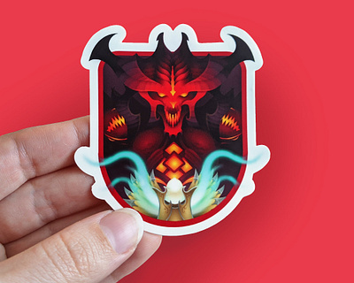 Angels and Demons angel badge character demon devil diablo etsy illustration sticker vector video game