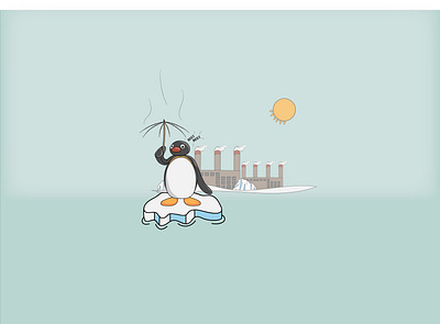 Pissed Off Pingu art character illustration characterdesign climate climate change design flat ice iceberg illustration illustrator penguin pinguin pollution vector