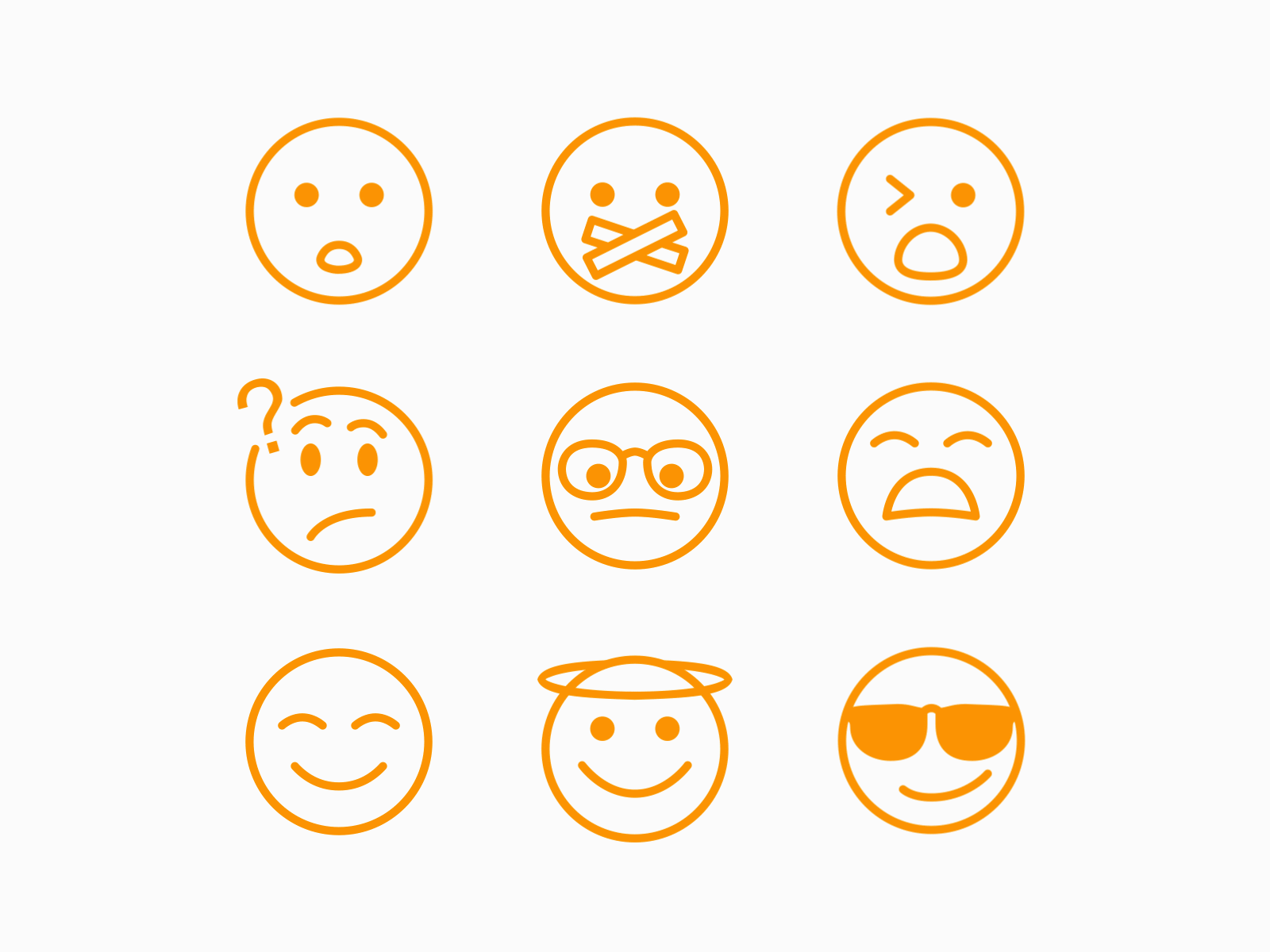 Animated emoji set angel animated animation animation 2d animation design cool crying design emoji emoticon icons icons set illustration motion design nerd outline icon ui design ux design vector vector graphics