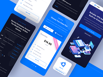 Kube - VPS Hosting Mobile Responsive computer data center hosting illustration isometric kubernetes landing landing page server uidesign uiux vps web website wordpress