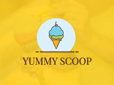 Yummy Scoop Logo creative flat icecream logo logo design logo designer scoop vector webdesign yummy yummy logo yummy scoop