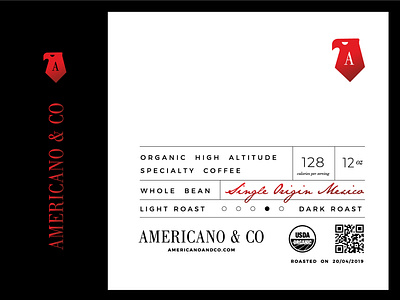 Americano & Co Packaging branding classic clean design coffee eagle eagle logo identity logo minimalist packaging whitespace