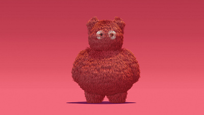 So fluffy 3d blender blender3d character hair particles red