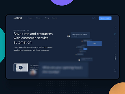 Use Case - Improve Customer Service after effect ai animation bot bubble chat clean dark header interactions landing page marketing saas ui ux video website wordpress