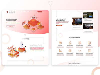 Klakklik ID Landing Page branding company branding company profile design illustration landing landing page ui ui ux ui design ux vector web design website