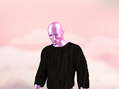 Looking Down - Render #77 100days 3d abstract aesthetic arnoldrender black c4d cinema 4d clean clothes color concept design everyday gold michael rappaz neon pink pixel art render