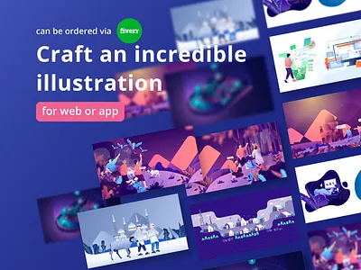 Order an Incredible Illustration animation app craft crafted design fiverr fiverr.com flat gigs graphic design illustraion incredible isometric minimal order ui uiux ux web wonderful