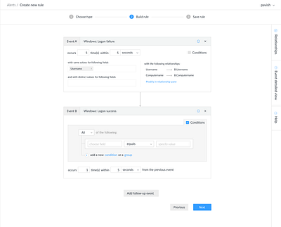 Complex alert rule builder alert rule alerts builder complex complex software conditions constructor design enterprise software product design rule rule builder ui web wizard