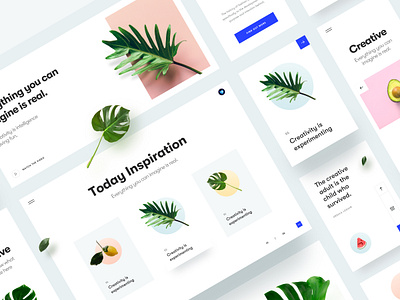 Creative Interface Elements app block blog card clean creative design icon mobile mobile app navigation plant slide typography ui ui design ux ux design web web design