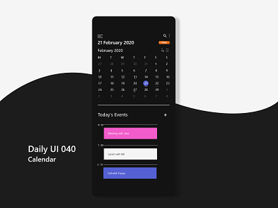 DailyUI038 - Calendar calendar daily ui dailyui dailyui038 dailyuichallenge ui uidesign