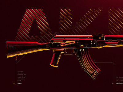 AKM - Battleground Weapons Collection - PUBG 3d 4k ak 47 akm artwork battle colorful digital art game gaming gun kalashnikov pubg red rifle shooter wallpaper war weapon yellow