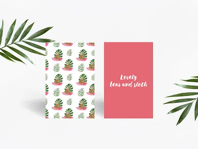 Sloth yoga cute animal design art illustration pattern print trendy design watercolor