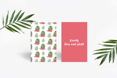 Sloth yoga cute animal design art illustration pattern print trendy design watercolor