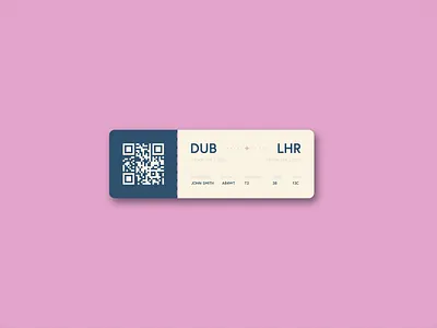 Boarding Pass dailyui design flat minimal sketch ui ux