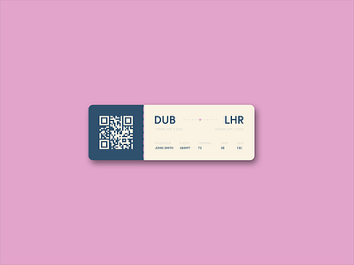 Boarding Pass dailyui design flat minimal sketch ui ux