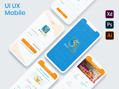 find Panditji Mobile App app design logo mobile app online app ui ui ux ux web