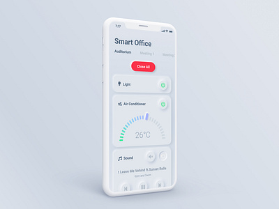 Smart Office App - Neumorphism Style app design neumorphism ui