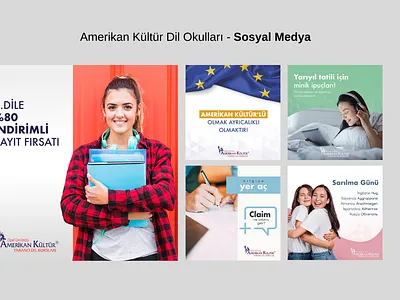 Amerikan Kültür Dil Okulları google ad banner sem social media social media design