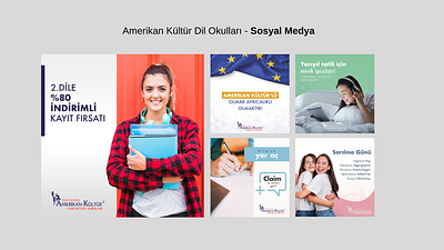 Amerikan Kültür Dil Okulları google ad banner sem social media social media design