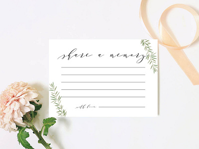 Free 6×4 Share a Memory Card Template design freebie freebies sign wedding wedding memory weddings