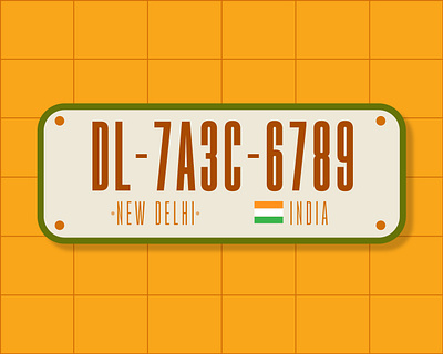 Weekly Warmup #06- License Plate delhi design dribbble dribbbleweeklywarmup grid india license license plate new delhi typography vector weekly challenge weeklywarmup