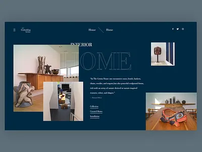 Interior Website Design blue collage dark interactive interior sophisticated web design webdesign