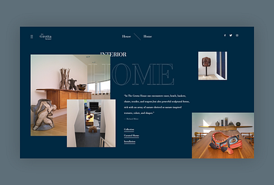 Interior Website Design blue collage dark interactive interior sophisticated web design webdesign