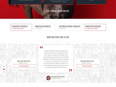 Ladbrokes Careers site UI