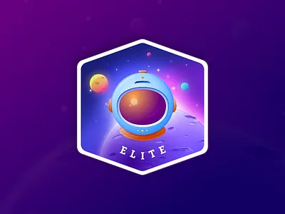 Gamification Badge - Elite astronaut badge badge design gamification illustration space spaceman