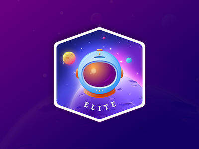 Gamification Badge - Elite astronaut badge badge design gamification illustration space spaceman