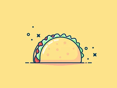 Taco Vector illustration with background design fastfood flat icon illustration taco vector yellow
