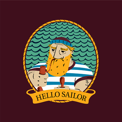 Hello Sailor Illustration beer beer art beer label beverage danish design flat illustration packaging packaging design packaging illustration sailor sailorman vector viking