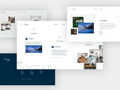 Interior Website Design II blue collage dark interaction interior minimal web design webdesign white