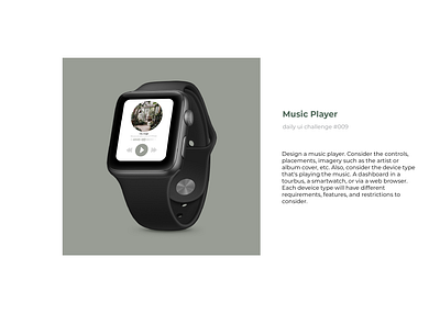 Music player adobexd app apple apple watch challenge dailyui dailyui008 design iot music music player music player ui player ui watch