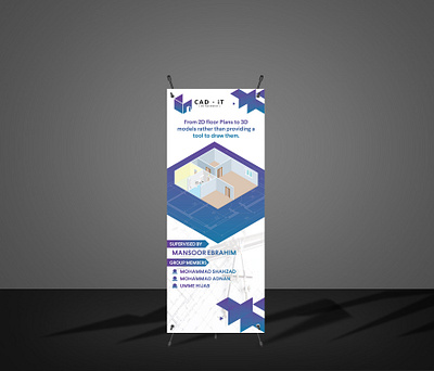 CAD iT X-stand design 2d 3d banner brand brochure cad flyer info infographic poster standee