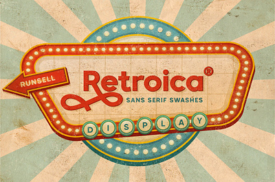 RETROICA Font 60s 70s design font fonts graphic design lettering logo font logo fonts retro retro font sans serif sans serif font signage typeface typefaces vintage vintage design vintage font vintage lettering