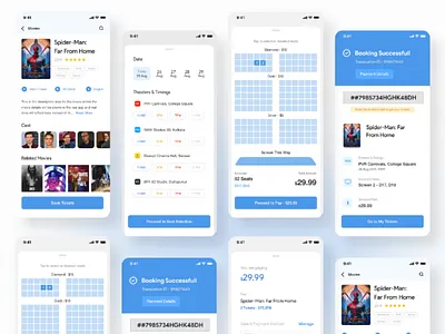 Movie Tickets Booking - App UI UX Design app app design colors typography ui ux visual design