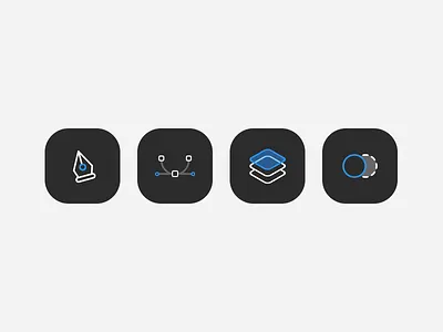 Icons app app design blue desktop figma icon icon set iconography icons iconset illustration layers logo minimalistic pen tool presentation tool tool icons user interface vector