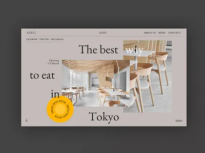 Restaurant - Home Page Exploration clean concept design food home minimal restaurant typography ui ui design web web design webdesign website