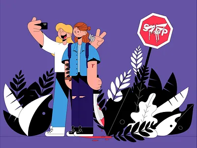 Fangirling blood digital art ellie fangirl fangirling fireflies illustration illustration design illustrator last of us picture plants selfie