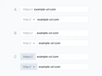 Tailwind Exploration - Input Add-on components concept css design system dropdown exploration figma form input field minimal rebound refactoring refactoringui styleguide tailwind tailwindcss ui url webapp website