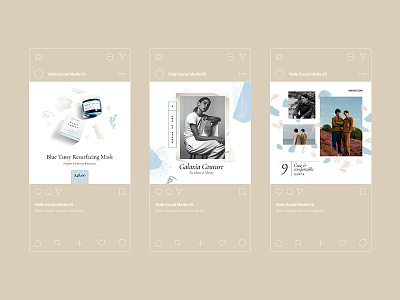 Violin 2.0 Social Media Kit blog brown color fashion instagram kit lifestyle model pattern product social media template twitter