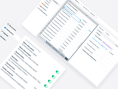 Mapper table for Aeris data map service settings table ux uxui