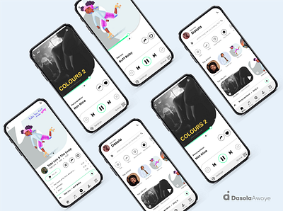 MUSIC PLAYER app design flat minimal typography ui ux