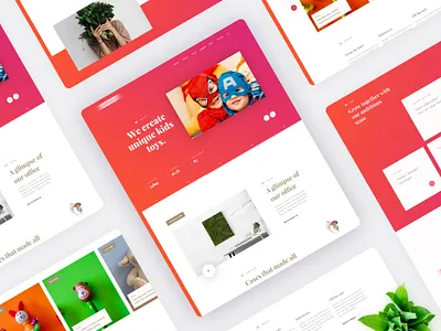 Toys agency platform 3d printer branding clean clean ui concept design design gradient gradients homepage design kids typography ui uidesign uidesigns uxdesign uxui web whitespace