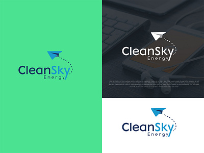 CleanSky Energy Logo Design brand identity branding logo corporate identity it service logo design logo designer logos technology