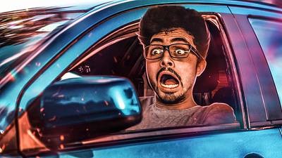 Vrooooommm! A beautiful car. art artwork color design illustration manipulation thumbnail